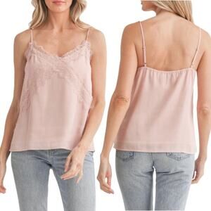Lush Lace Trim V-neck Camisole Ballet Pink Size Small NWOT $27 MSRP